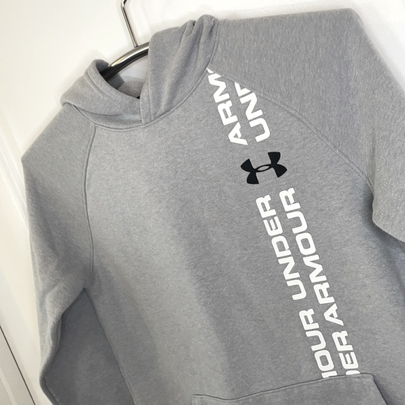 Under Armour | Shirts u0026 Tops | Under Armour Gray White Under Armour Pullover  Hooded Sweatshirt Youth Xl | Poshmark
